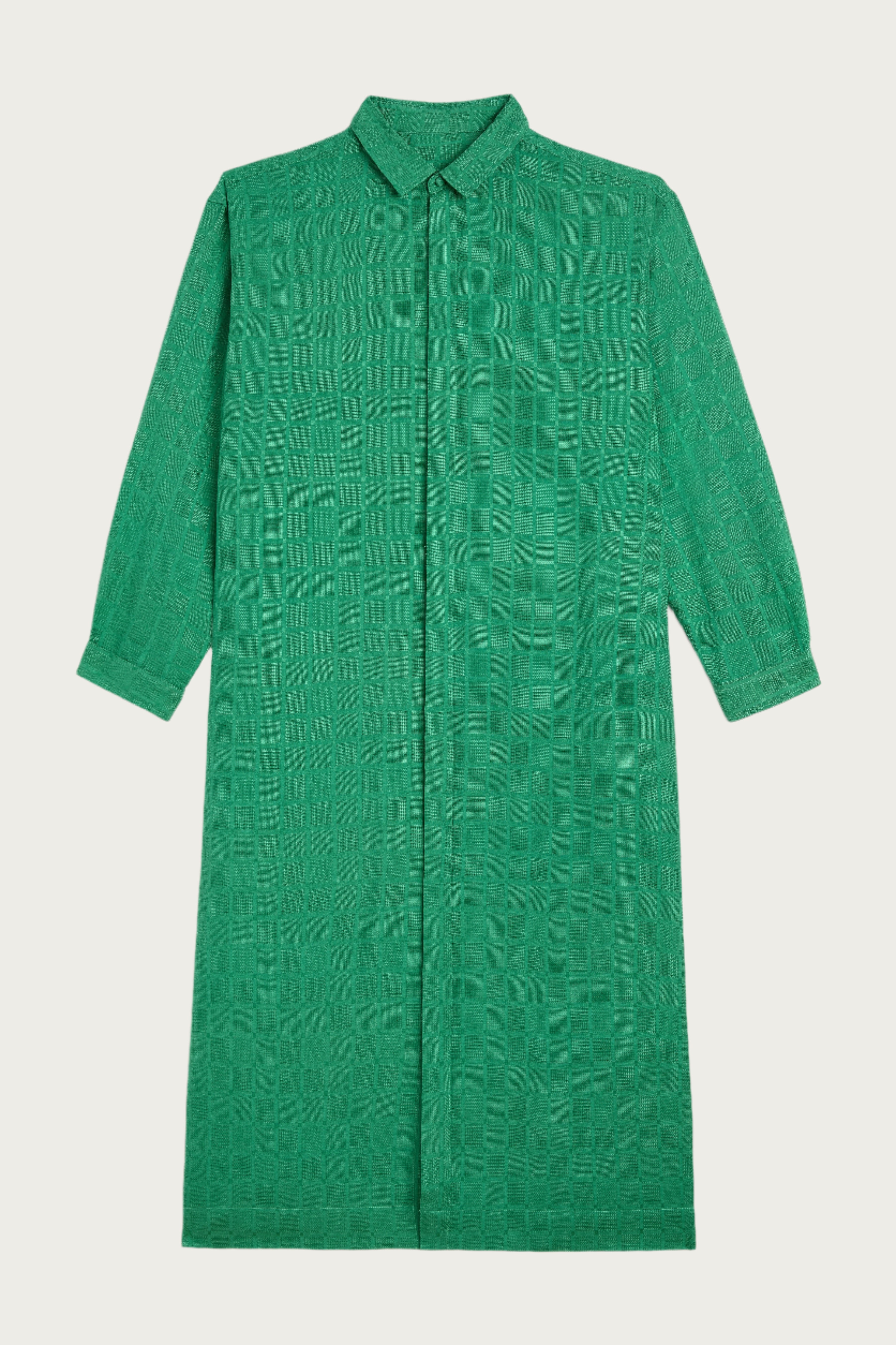 Silk Jacquard Tunic in Cerulean